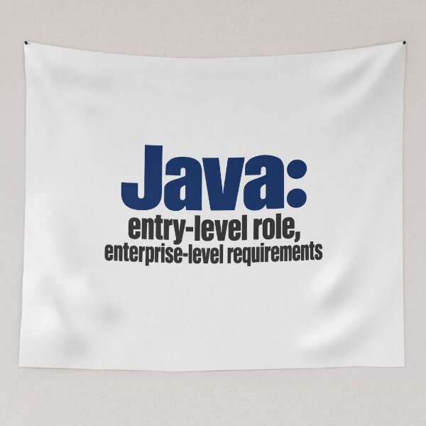 Item preview, Java Entry-Level Role Enterprise Requirements Funny Programmer Typography designed and sold by ThreadQuirk.