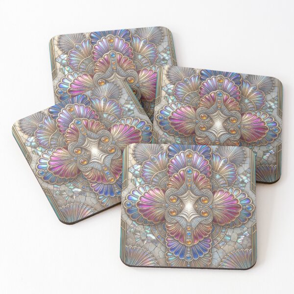 Item preview, Iridescent Art Deco Seashell Mosaic Pattern designed and sold by Frackxion.