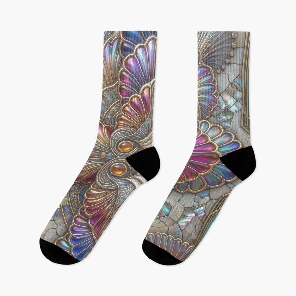 Item preview, Iridescent Art Deco Seashell Mosaic Pattern designed and sold by Frackxion.