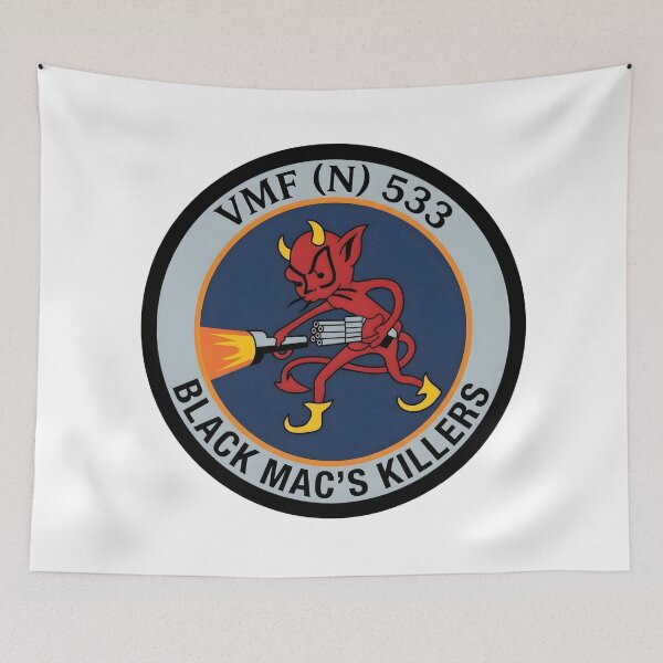 Item preview, USMC VMF(N)-533 "Hawks" Night Fighter Squadron Patch designed and sold by CharlieDesings.