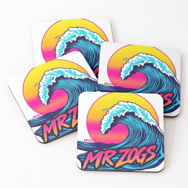Item preview, Mr Zogs Neon Sunset Wave | Retro 80s Synthwave Surf Design designed and sold by MystiColo.