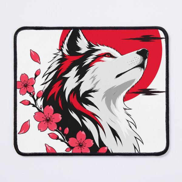 Item preview, Midnight Wolf Red Moon Japanese Art designed and sold by Unknowj.
