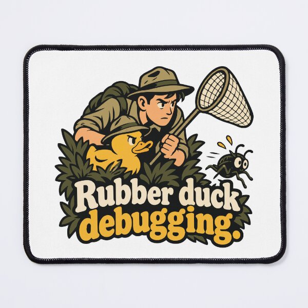 Item preview, Rubber Duck Debugging Bug Hunter Graphic designed and sold by ThreadQuirk.