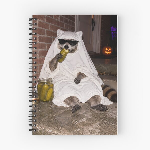 Item preview, Ghost Raccoon Eating Pickles – Halloween Snack Bandit designed and sold by "Hedek".