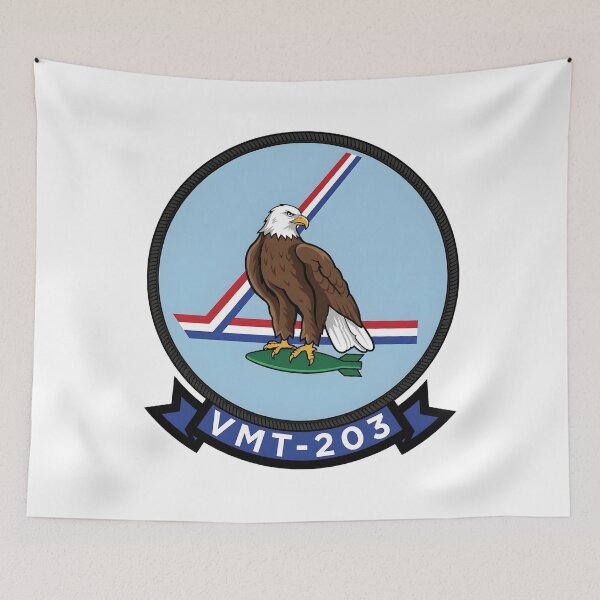 Item preview, USMC VMT-203 "Hawks" Training Squadron Patch designed and sold by CharlieDesings.