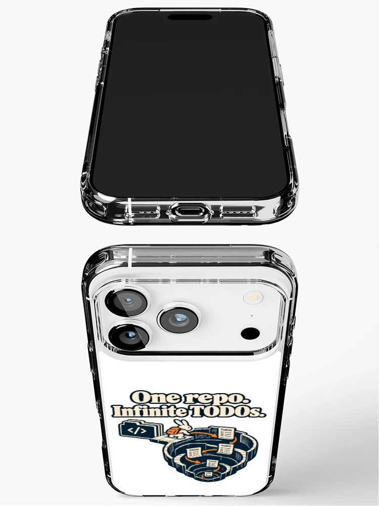 Thumbnail 3 of 5, iPhone Case, One Repo Infinite TODOs Rabbit Explorer Graphic designed and sold by ThreadQuirk.