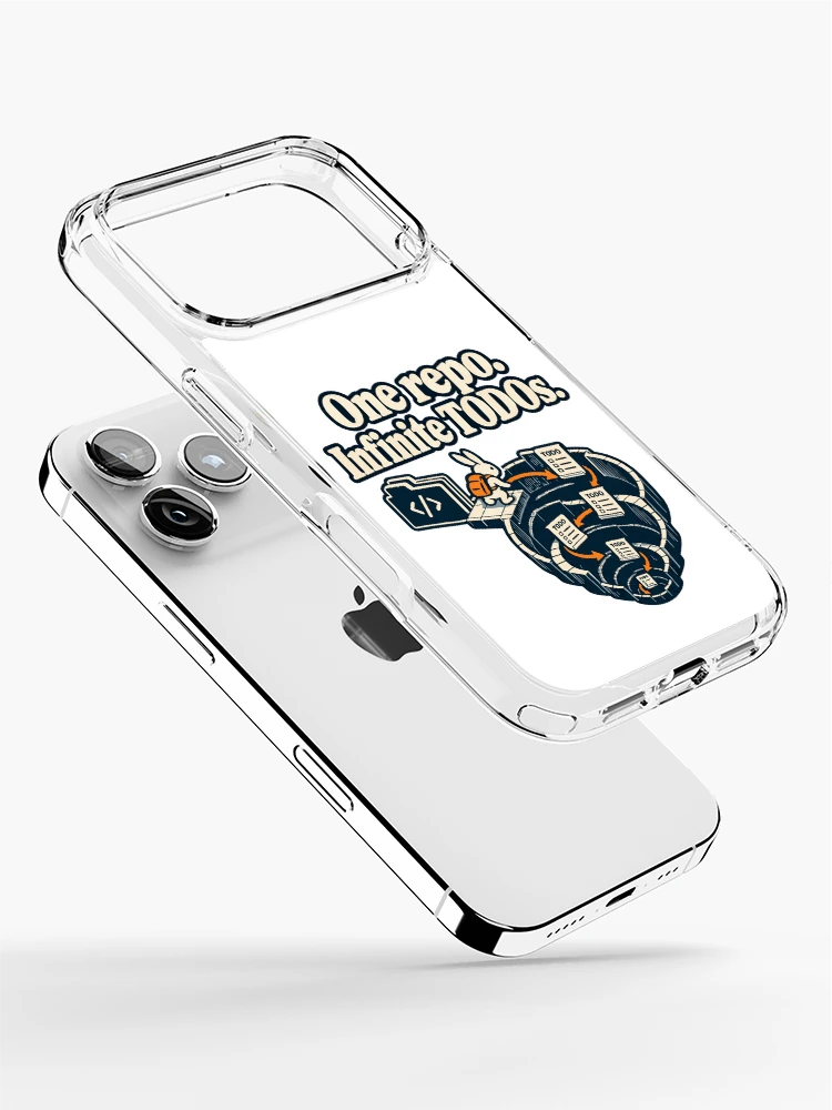 Thumbnail 2 of 5, iPhone Case, One Repo Infinite TODOs Rabbit Explorer Graphic designed and sold by ThreadQuirk.