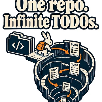 Artwork thumbnail, One Repo Infinite TODOs Rabbit Explorer Graphic by ThreadQuirk