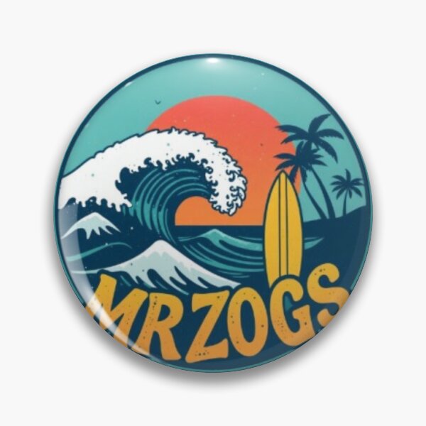 Item preview, Mr Zogs Tropical Wave and Palm Tree Circle | Retro Beach Logo designed and sold by MystiColo.