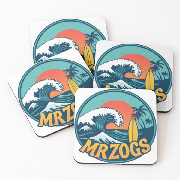 Item preview, Mr Zogs Tropical Wave and Palm Tree Circle | Retro Beach Logo designed and sold by MystiColo.