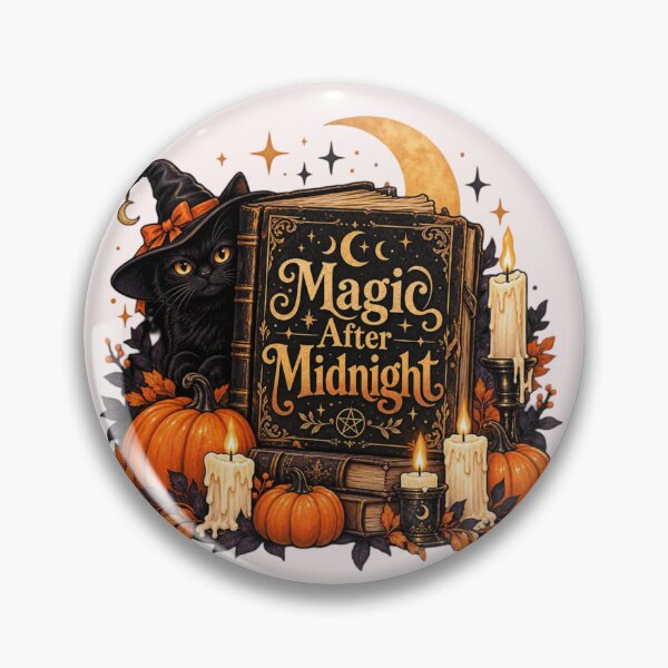 Item preview, Magic After Midnight – Vintage Halloween Spellbook & Pumpkins designed and sold by Sanika arts .