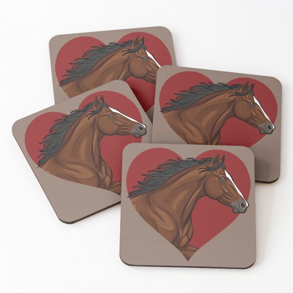Item preview, The head of a galloping Afghan horse and a red heart designed and sold by Cheval-de-coeur.