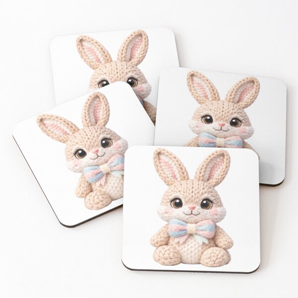 Item preview, Cute Crochet Bunny Plushie with Pastel Bow designed and sold by Miss Meadows.
