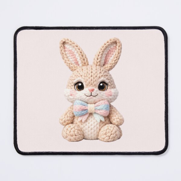 Item preview, Cute Crochet Bunny Plushie with Pastel Bow designed and sold by Miss Meadows.