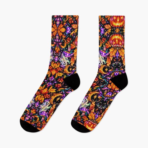 Item preview, Psychedelic Halloween Autumn Seamless Pattern designed and sold by BloomOfDesign.