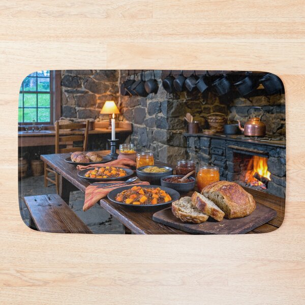 Item preview, Rustic Stone Farmhouse Kitchen Digital Art designed and sold by EnhancedReality.