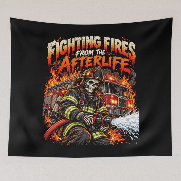 Item preview, Skeleton Firefighter – Fighting Fires from the Afterlife designed and sold by justforart91.
