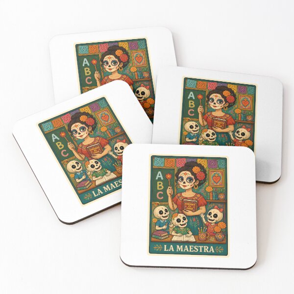 Item preview, La Maestra Dia de los Muertos Teacher Skeleton Love Art designed and sold by Maladies.
