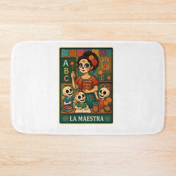 Item preview, La Maestra Dia de los Muertos Teacher Skeleton Love Art designed and sold by Maladies.