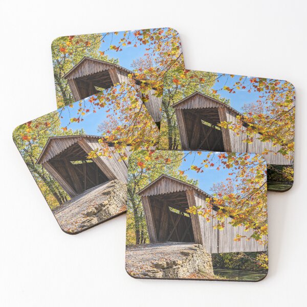Item preview, Puente cubierto de Switzer en otoño. designed and sold by gotucoveredart.