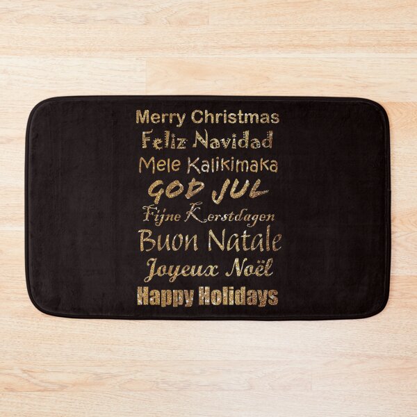 Artikelvorschau, Internationale Weihnachtsgrüße Gold Glitzer Muster entworfen und verkauft von MarionsArt.