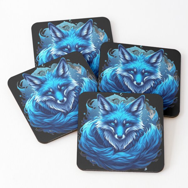 Item preview, Majestic Blue Wolf Fantasy Flowing Fur Animal Art designed and sold by FusionCipher.