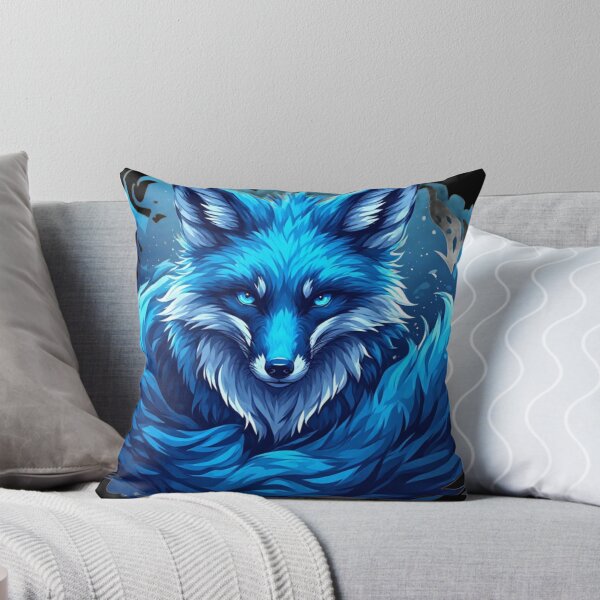 Item preview, Majestic Blue Wolf Fantasy Flowing Fur Animal Art designed and sold by FusionCipher.