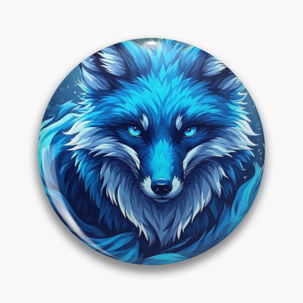 Item preview, Majestic Blue Wolf Fantasy Flowing Fur Animal Art designed and sold by FusionCipher.