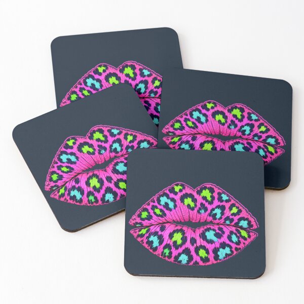 Item preview, Neon Leopard Lipstick Kiss Print designed and sold by Aimetoi.