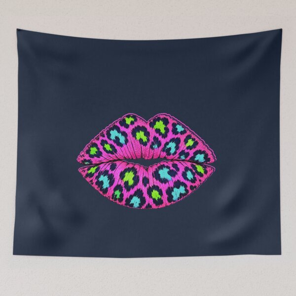 Item preview, Neon Leopard Lipstick Kiss Print designed and sold by Aimetoi.