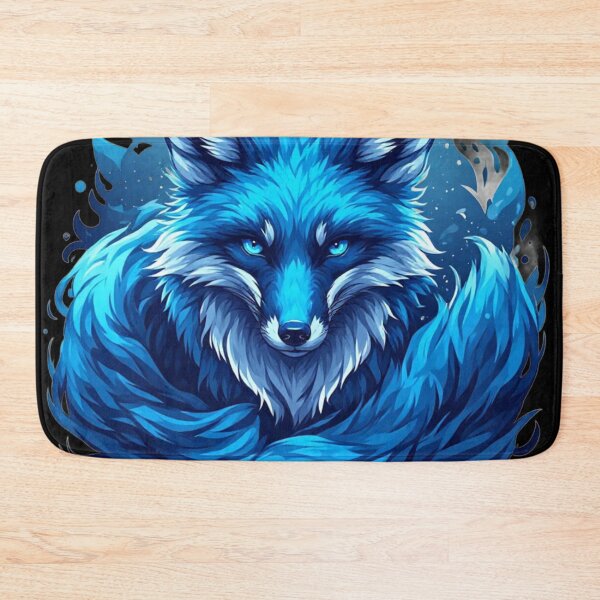Item preview, Majestic Blue Wolf Fantasy Flowing Fur Animal Art designed and sold by FusionCipher.