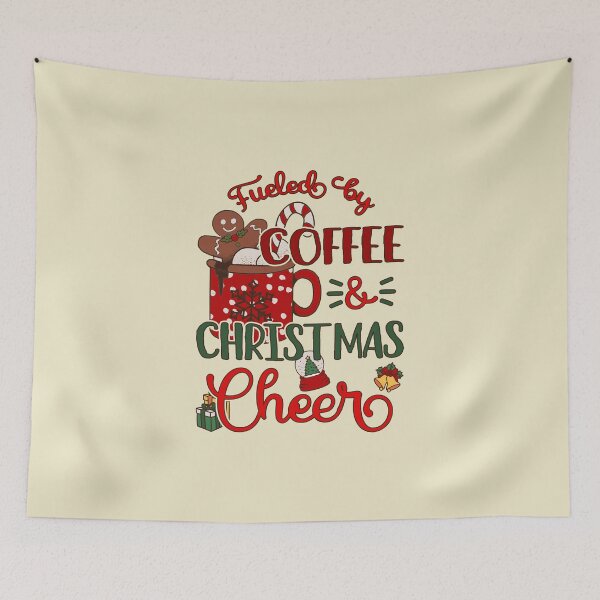 Item preview, Fueled By Coffee And Christmas Cheer Colorful Holiday I designed and sold by Lemon Pepper.