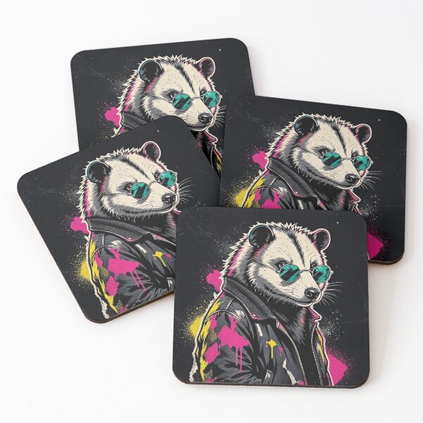 Item preview, Cool Opossum Leather Jacket | Neon Punk Graffiti Art designed and sold by Dogandesighn.