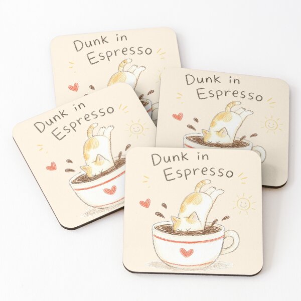 Item preview, Dunk in Espresso – Cute Cat Coffee Lover Illustration designed and sold by ManggaeJM.