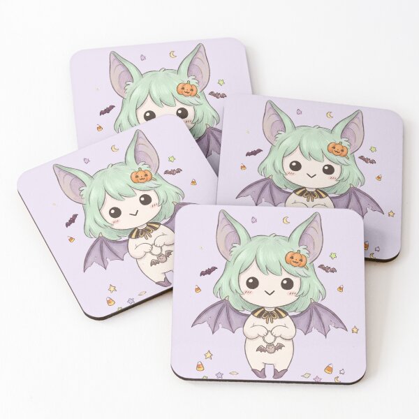 Item preview, Cute Halloween Bat Girl Green Hair Wings Bat Necklace Kawaii Art designed and sold by Alt Casterwill .