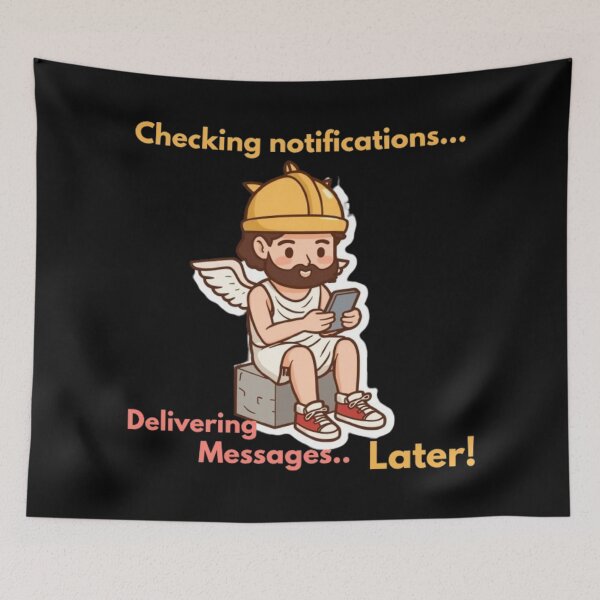 Item preview, Funny Hermes Messenger God Notification Procrastination designed and sold by LazyDayzCo.
