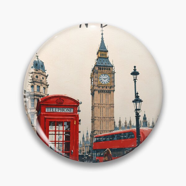 Item preview, London Big Ben & Red Telephone Box – Minimalist Travel Illustration designed and sold by IslandWild Co.