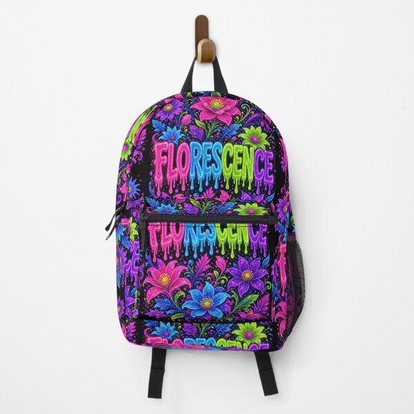 Artikelvorschau, Florescence Neon Glow Floral Psychedelic Blacklight Art entworfen und verkauft von The Crazy Monkey Design Studio.