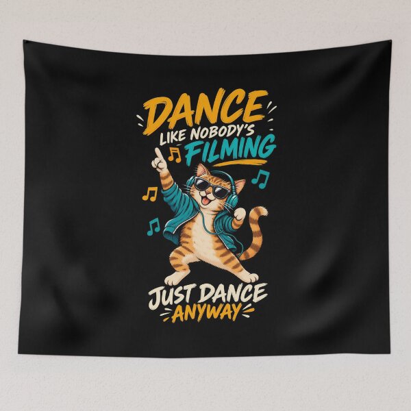 Item preview, Dance Like Nobody’s Filming – Funny Dancing Cat with Headphones designed and sold by SidTastic .