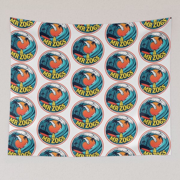 Item preview, Mr Zogs Retro Orange Sun and Blue Wave | Vintage Surf Art designed and sold by MystiColo.