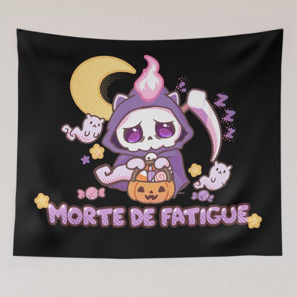 Aperçu de l'œuvre Morte de fatigue – La Mort Halloween Kawaii créée et vendue par myanko.