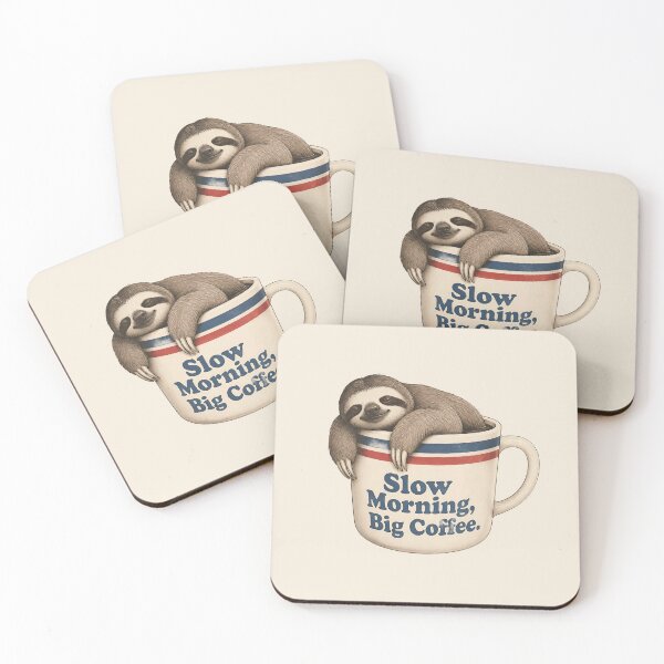 Item preview, Slow Morning Big Coffee Sloth – Cute Sleepy Animal Coffee Lover Design designed and sold by ManggaeJM.