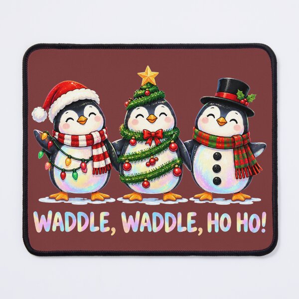 Item preview, Waddle Waddle Ho Ho Ho Christmas Penguins designed and sold by MythicMood.