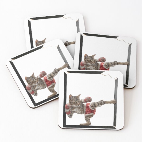 Item preview, Boxing Cat in Red Shorts designed and sold by kolonjArt.