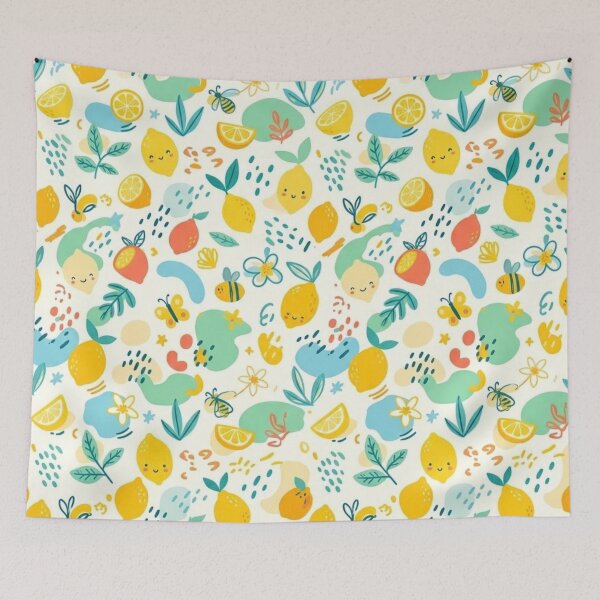 Item preview, Cute Pastel Lemon & Bee Seamless Pattern designed and sold by Differenceee.