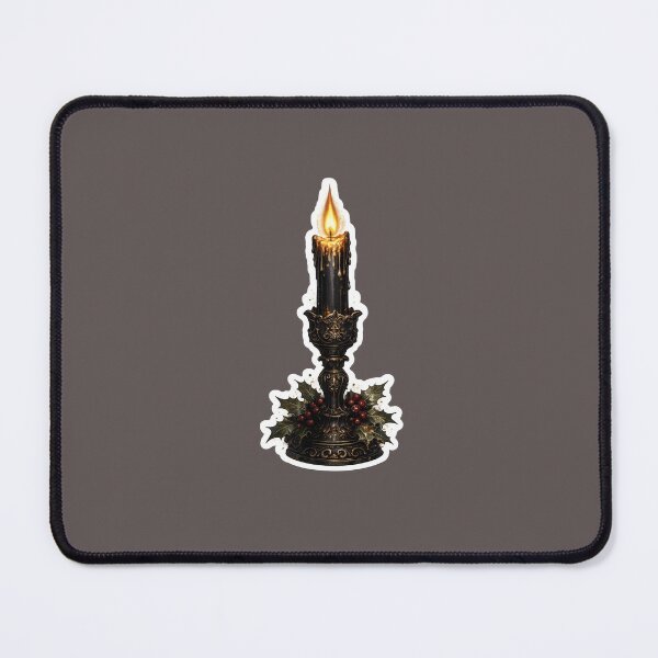 Item preview, "Gothic Christmas Candle Sticker | Dark Feminine Holiday Aesthetic Sticker | Moody Christmas Laptop Sticker" designed and sold by PawsAndpetalstudio.