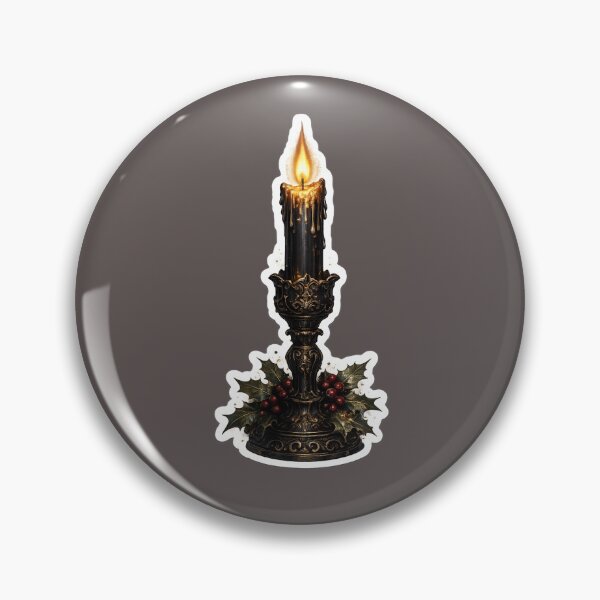 Item preview, "Gothic Christmas Candle Sticker | Dark Feminine Holiday Aesthetic Sticker | Moody Christmas Laptop Sticker" designed and sold by PawsAndpetalstudio.