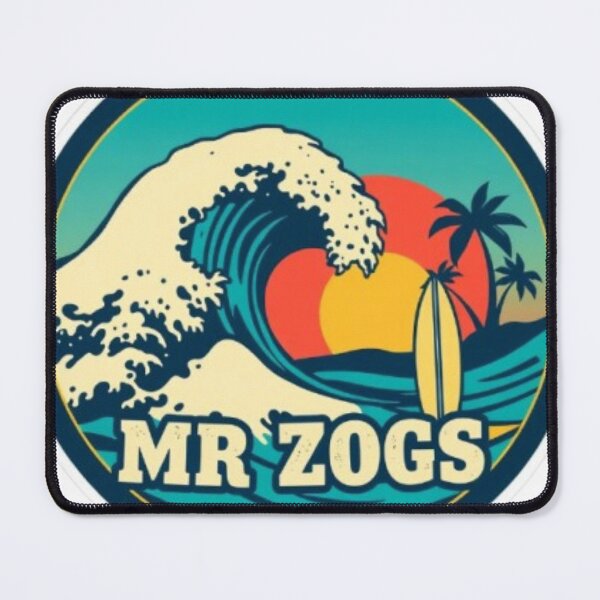 Item preview, Mr Zogs Yellow Surfboard and Tropical Sunset | Retro Surf Design designed and sold by MystiColo.