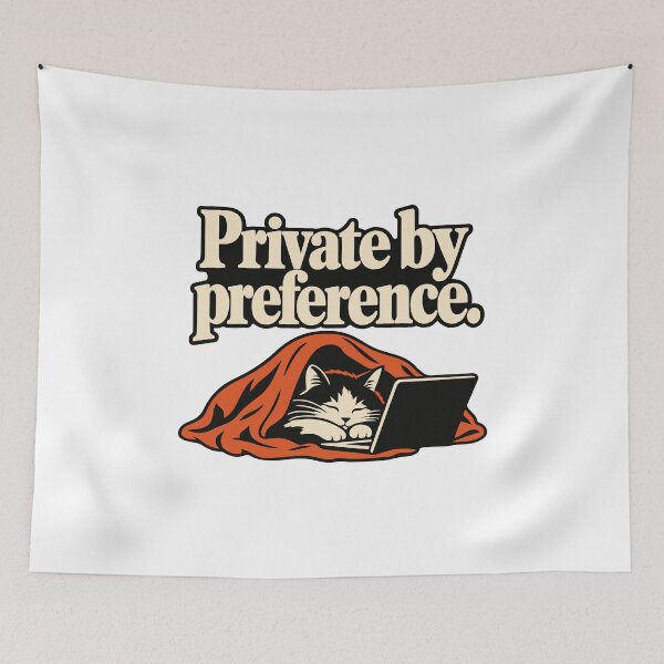 Item preview, Private by Preference Cat Laptop Design designed and sold by ThreadQuirk.