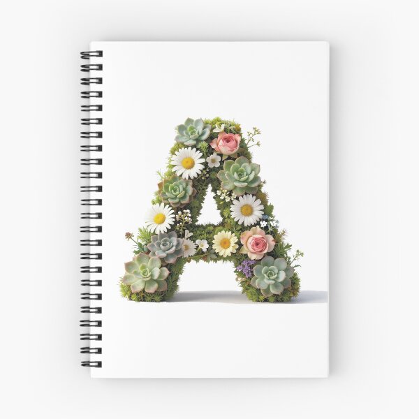 Item preview, Succulent and rose letter A - Nature Inspired typographic monogram designed and sold by WildArtIT.